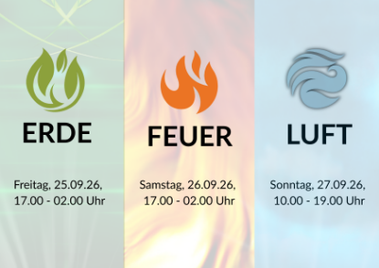 Bild von Elemente Erde, Feuer und Luft